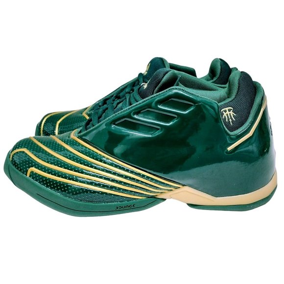 New Adidas Men's Size 8 T-MAC 2.0 RESTOMOD SVSM SHOES Green Gold Lebron FY9931 - Picture 1 of 10